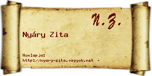 Nyáry Zita névjegykártya